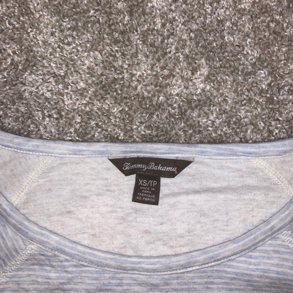 Tommy Bahama Floral Gray & Blue Top - Picture 7 of 9